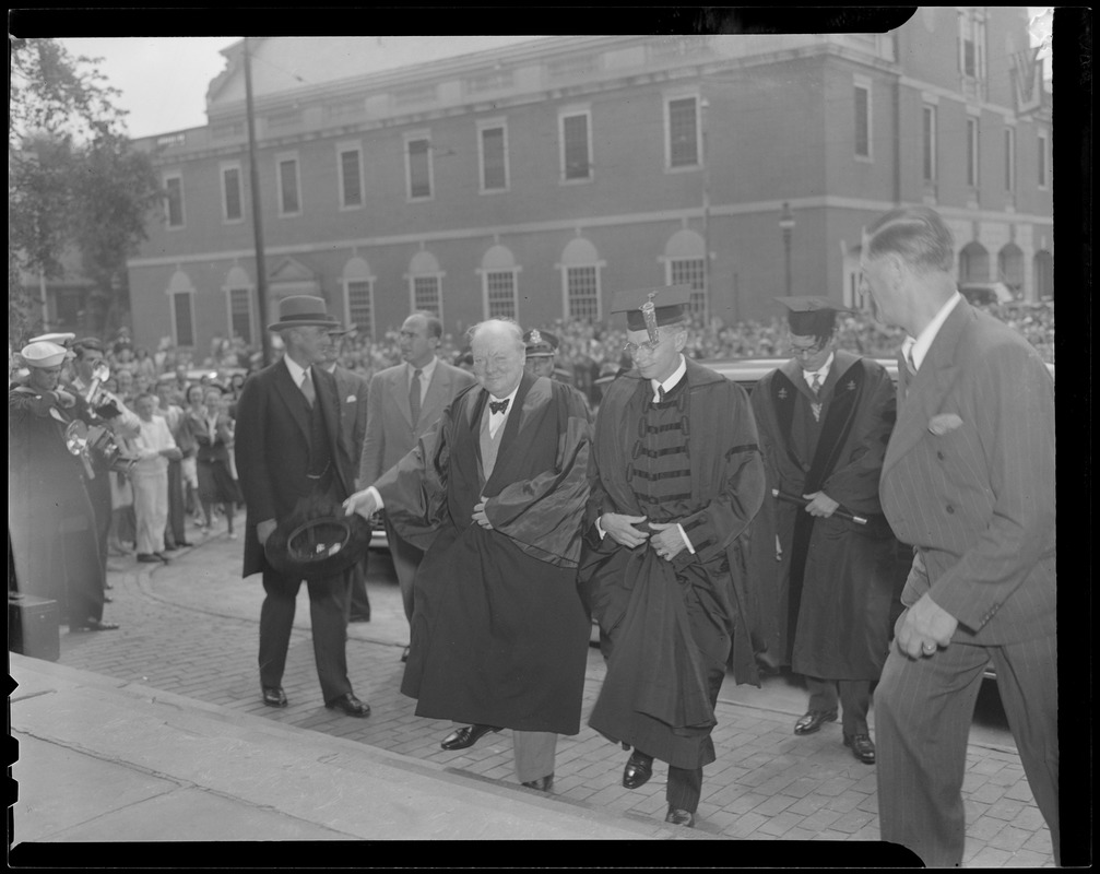 Winston Churchill attends Harvard commencement Digital Commonwealth