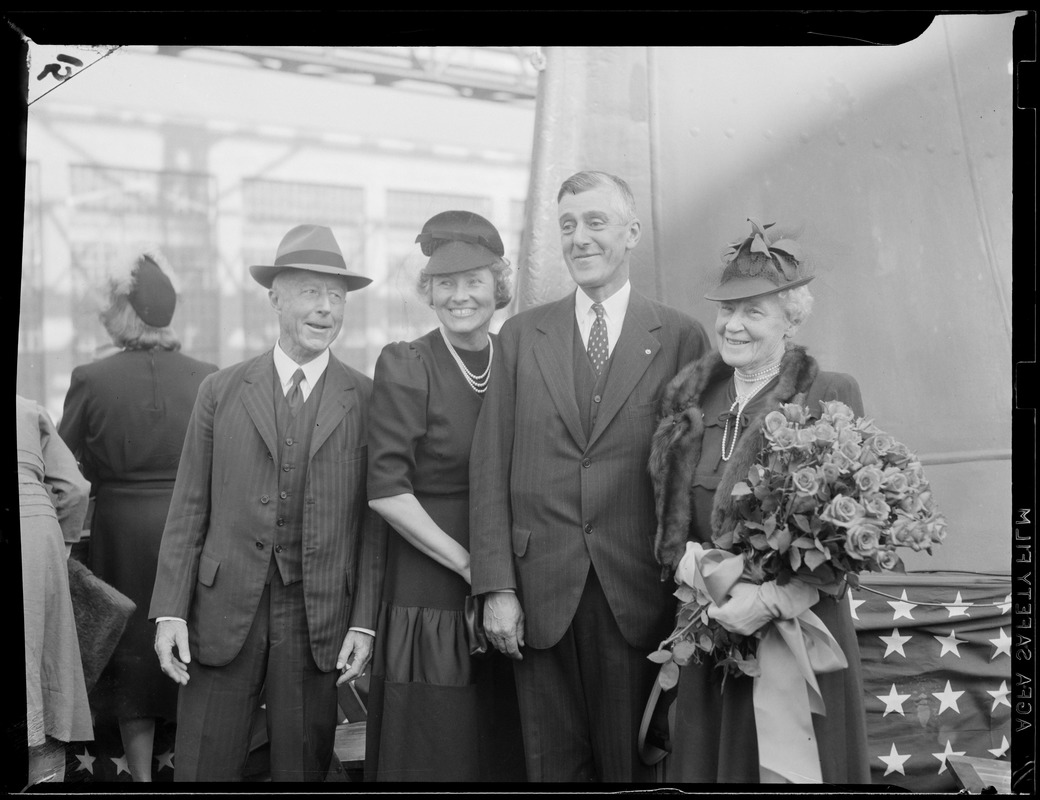 Gov. Saltonstall and wife with others