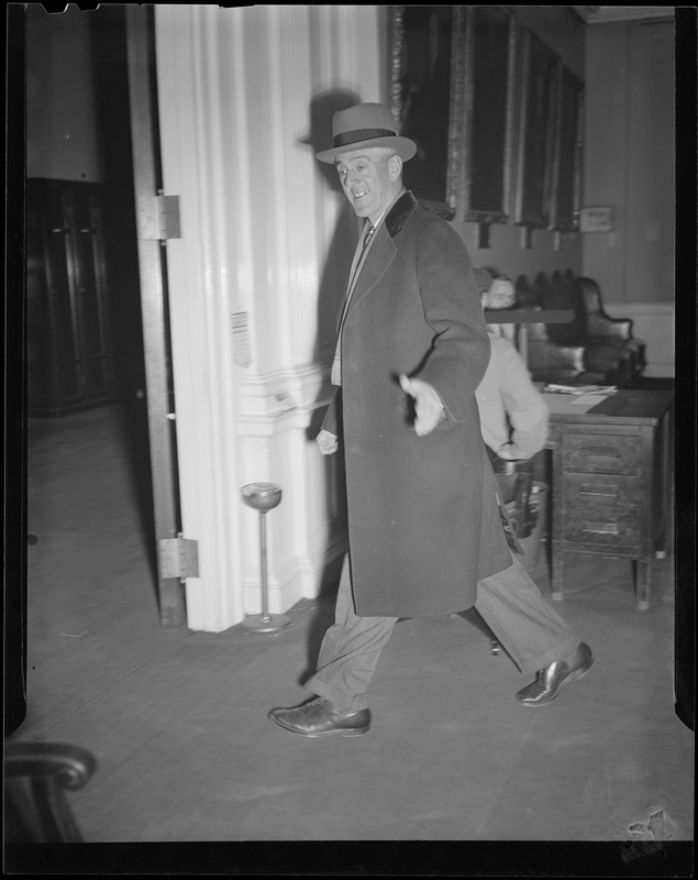 Gov. Saltonstall in a hurry