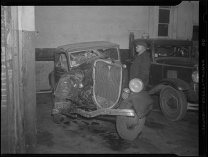 Kermit Roosevelt's wrecked auto after Jamaica Plain accident