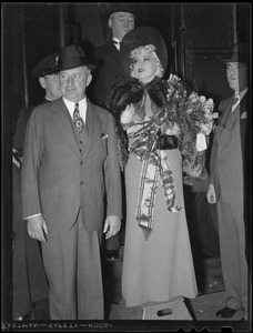 Mae West arrives in Boston at South Station