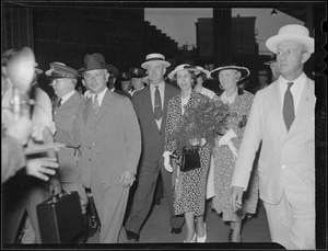 Swedish royal party in Boston: Prince Bertil / Crown Princess Louise / Crown Prince Gustav Adolf