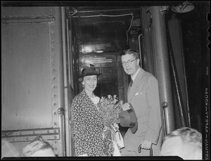 Swedish royal party in Boston: Prince Bertil / Crown Princess Louise / Crown Prince Gustav Adolf