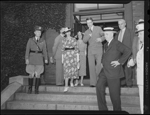 Swedish royal party in Boston: Prince Bertil / Crown Princess Louise / Crown Prince Gustav Adolf