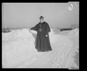 Cardinal Cushing in the snow