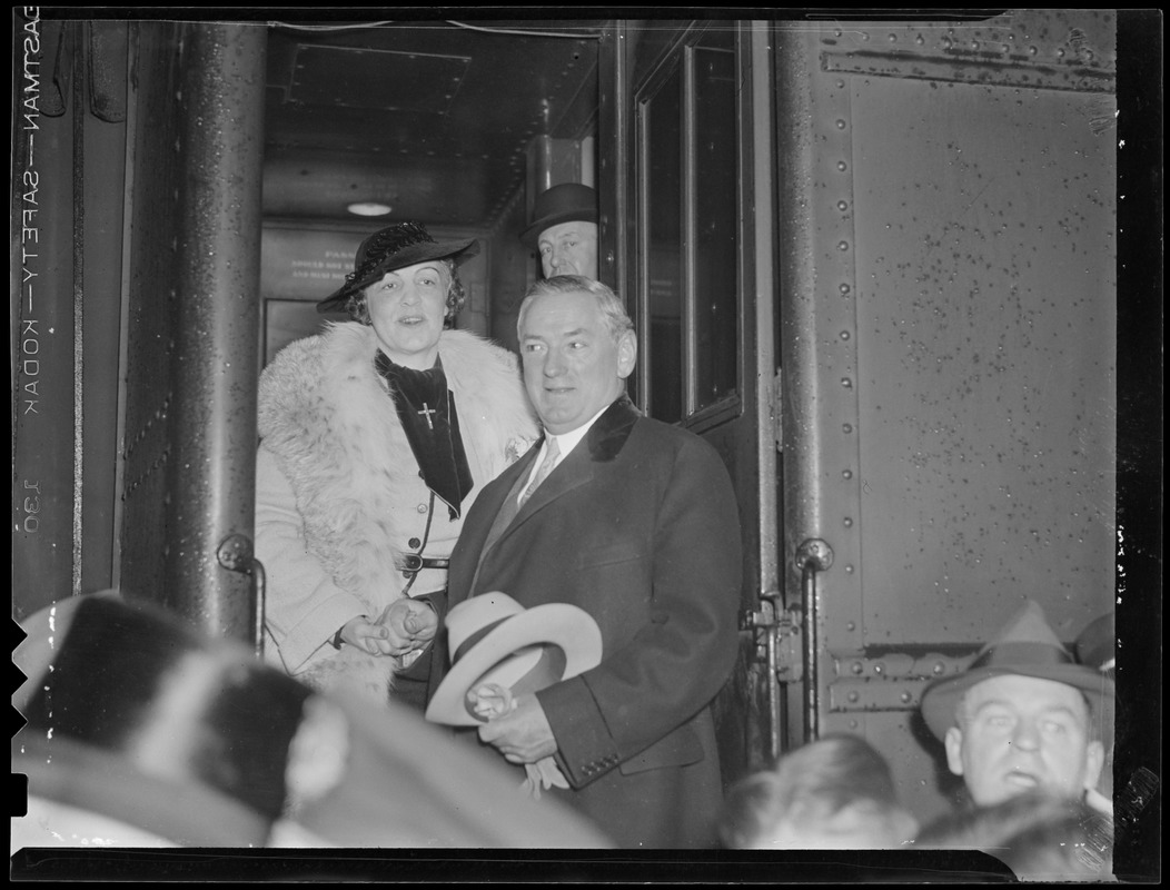 Gov. Curley with second wife, on train