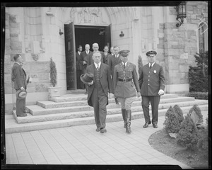 Gov. Curley leaving Holy Cross after Mary's wedding