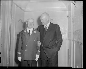 Eisenhower with elevator boy - first Boston visit
