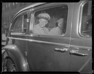 Gen. Eisenhower driving through Boston