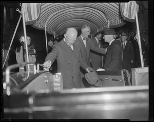 Pres. Eisenhower in Boston, accompanied by Gov. Herter