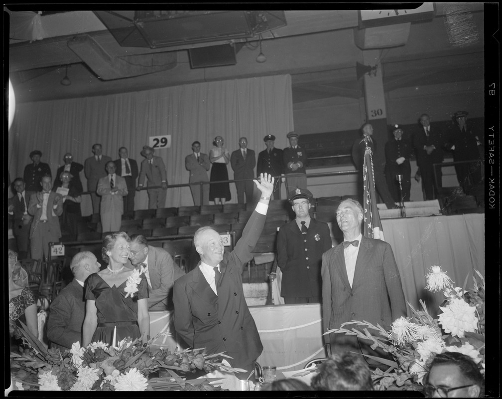 Pres. Eisenhower in Boston, accompanied by Gov. Herter