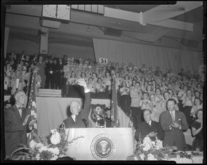 Pres. Eisenhower in Boston, accompanied by Gov. Herter