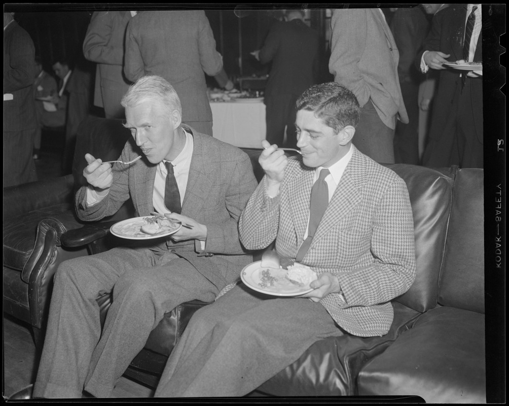 High school athletes at dinner, possibly Andover or Exeter