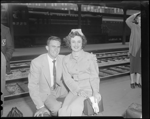 Unidentified man and woman at South Station