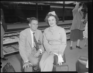 Unidentified man and woman at South Station