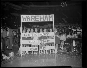 Wareham H.S. cheerleaders in Boston Garden