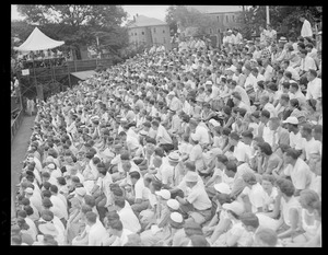Crowd in stands at sporting event