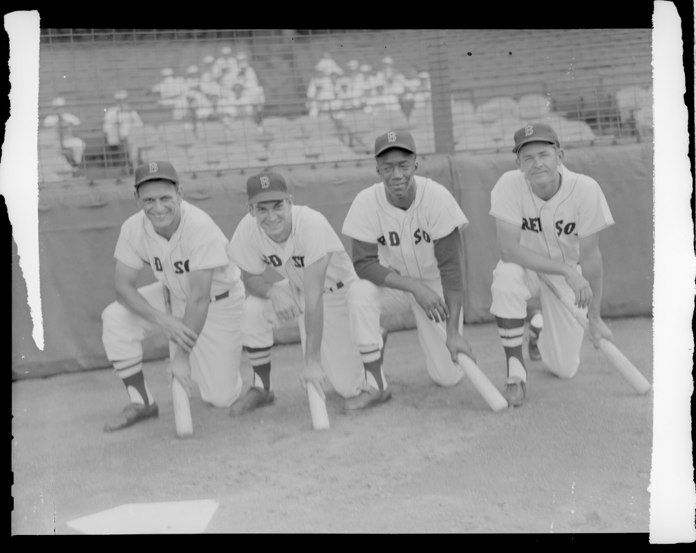Frank Malzone, Don Buddin, Pumpsie Green and Pete Runnels, the Red Sox infield