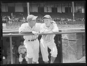 Bees players in dugout at Braves Field