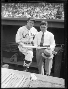Red Sox player with unidentified man