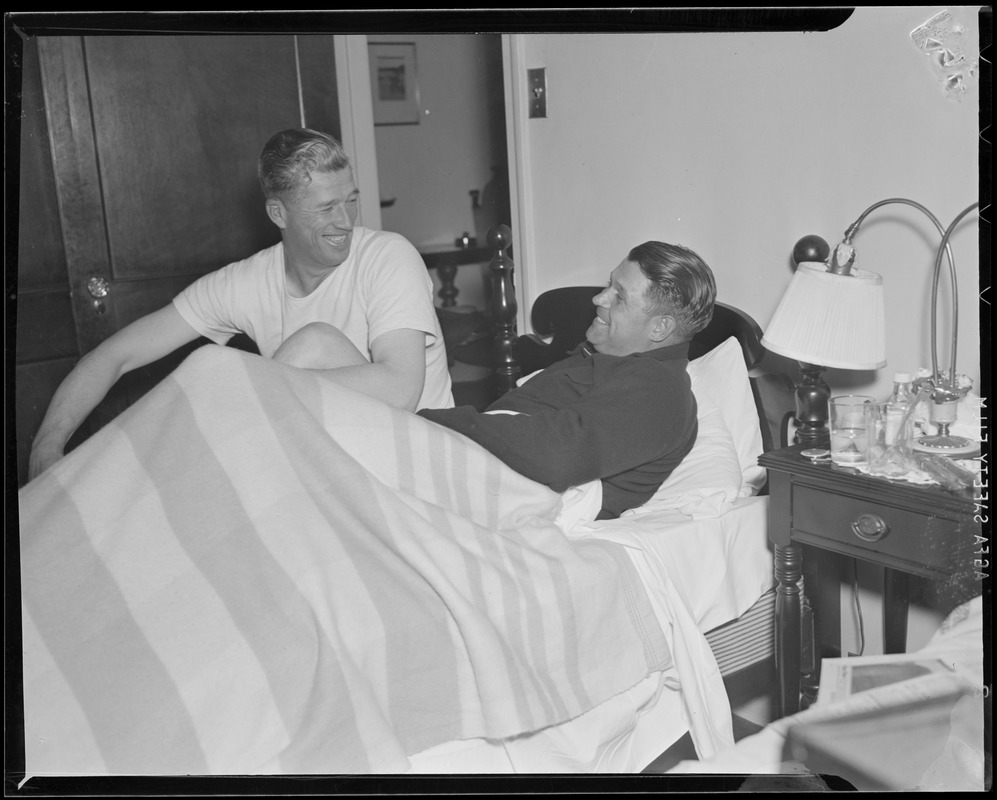 Lefty Grove taking care of his teammate Jimmie Foxx in their hotel room