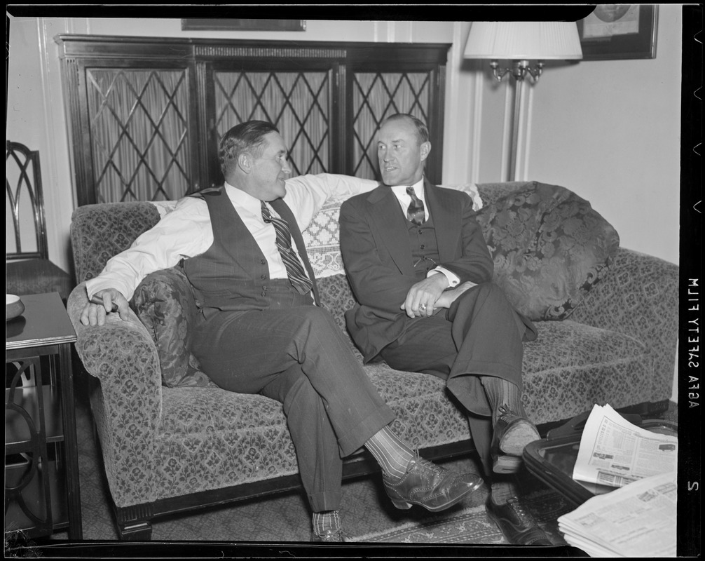 Joe McCarthy of the Yankees having a conversation