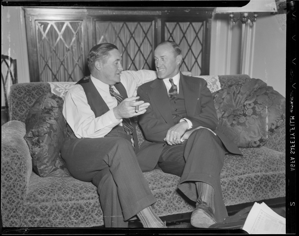 Joe McCarthy of the Yankees having a conversation