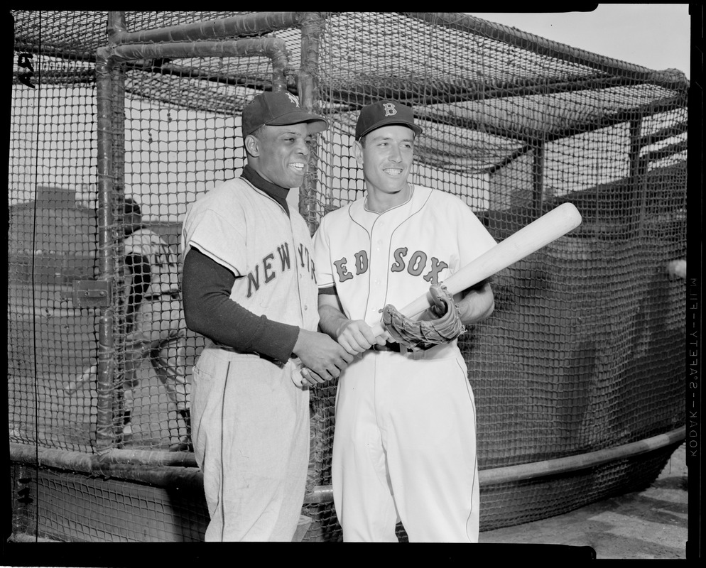 Willie Mays of the Giants and Jimmy Piersall of the Red Sox - Digital Commonwealth