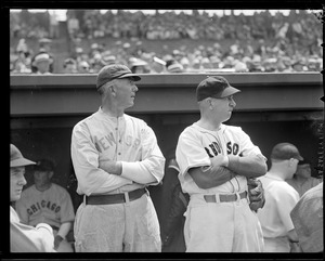 Red Sox and Yankee player at Old-Timers' Game