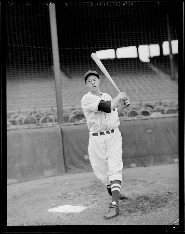 Dom DiMaggio of the Red Sox at Fenway