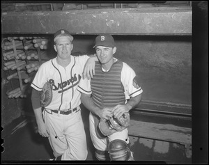 Boston Braves in dugout, including catcher