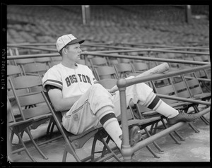 Boston Bees player sits in stands