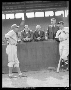 Officials including Yawkey, Collins, and Cronin at Fenway Park
