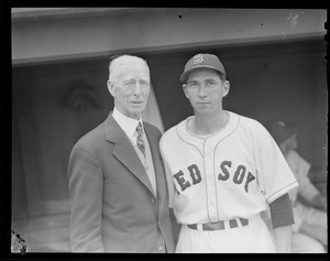 Connie Mack with Red Sox player