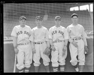 Bob Doerr, Mike Higgins, Buddy Myer, Buddy Lewis at Fenway - Red Sox / Washington Senators