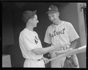 Dom DiMaggio with Detroit Tigers player