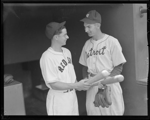 Dom DiMaggio with Detroit Tigers player