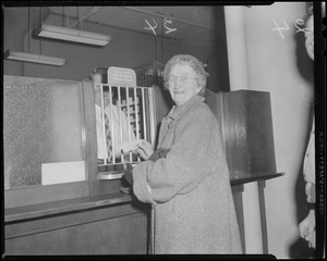 Lady at ticket office, Fenway Park