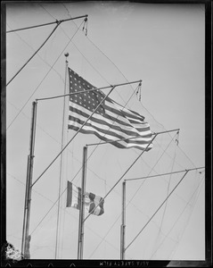 Misc. Boston - Fenway Park - left field net (American flag)