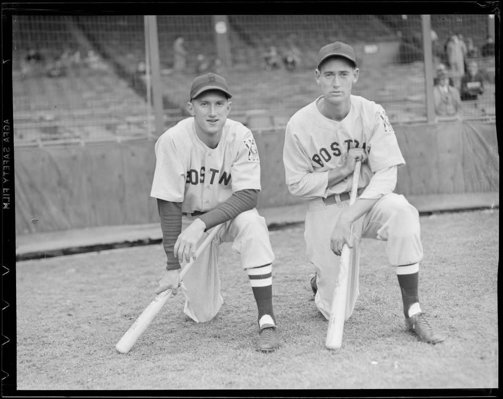 Red Sox players waiting to play the Braves at Braves Field