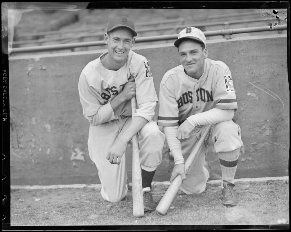 Boston Red Sox Ted Williams and Boston Bee Eddie Miller at Braves Field