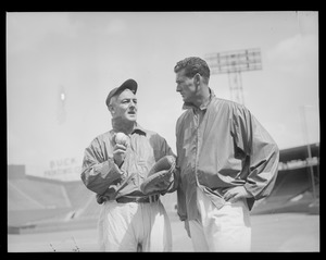 Ted Williams talks with coach