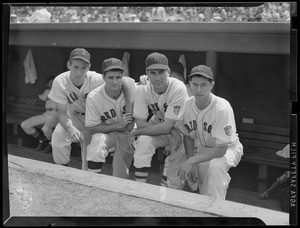 Williams, Doerr, Hughson, and DiMaggio of the Red Sox