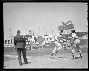Ted Williams crosses the plate at Fenway