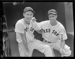 Ted Williams and Bobby Doerr of the Red Sox at Fenway Park