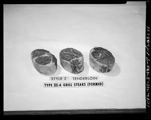 Style 2 tenderloin, type III-A grill steaks (formed)