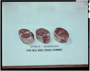 Style 2 tenderloin, type III-A grill steaks (formed)