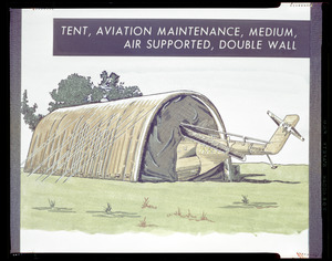 Tent, aviation maintenance, medium, air supported, double wall