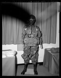 AMEL, airdrop, personnel, harness on paratrooper, front view