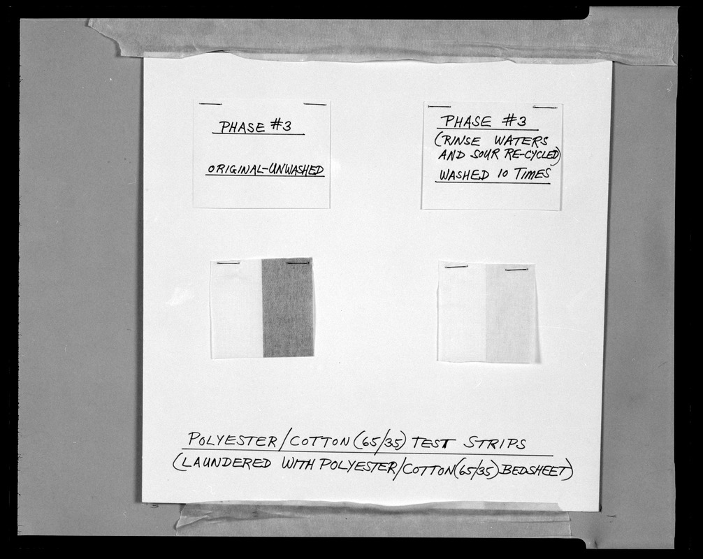 Polyester/cotton (65/35) test strips, phase #3